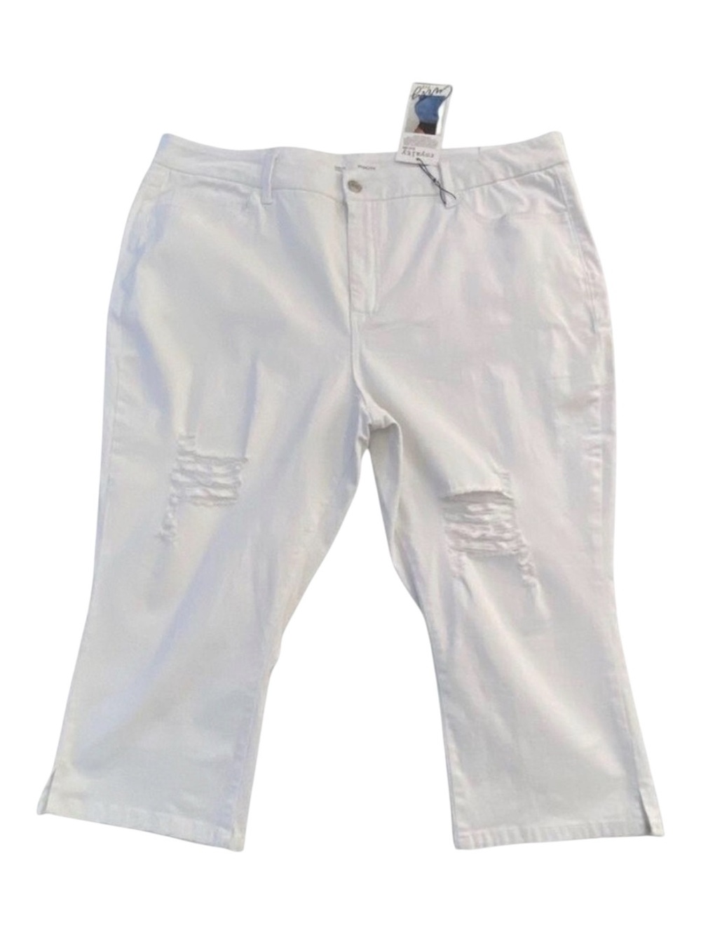 Royalty for me jeans Crop curvy white distressed denim perfect tommy control 22W